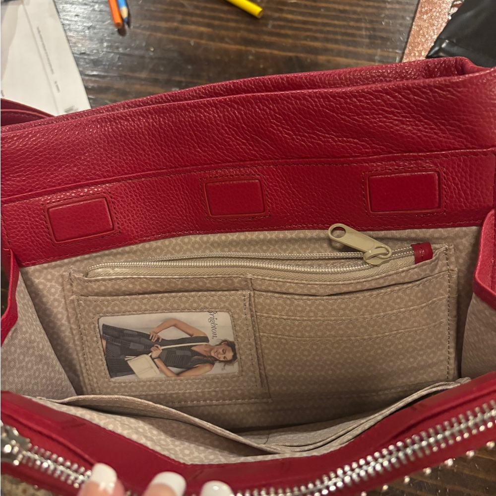 Brighton Red Crossbody Bag with Stud Accents - Picture 6 of 8